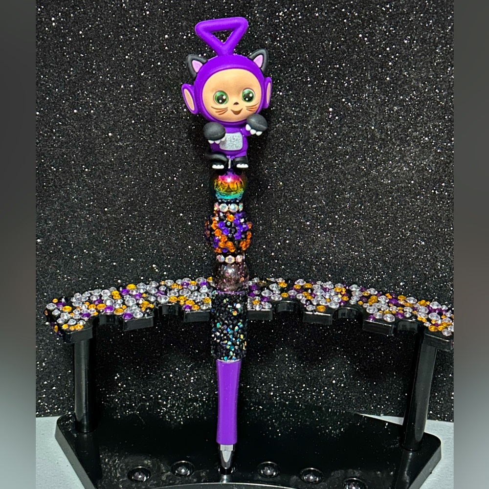 Handcrafted Beaded Pen with Halloween Tinky Winky topper